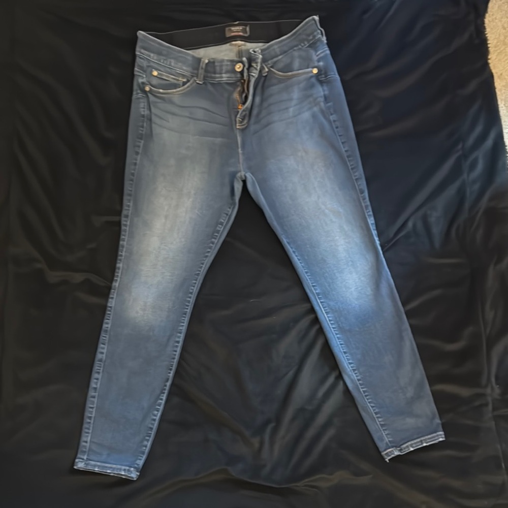 Torrid Blue Skinny Jeans with Medium Wash and Tapered Fit